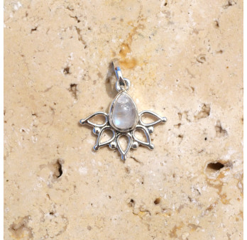 Petit pendentif fin ajouré argent Pierre de lune