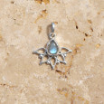 Petit pendentif fin ajouré argent pierre Labradorite