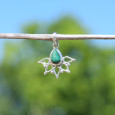 Petit pendentif fin ajouré argent pierre Malachite