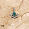 Petit pendentif fin ajouré argent pierre Agate verte