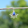 Petit pendentif fin ajouré argent pierre Lapis lazuli
