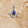 Petit pendentif fin ajouré argent pierre Lapis lazuli