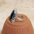 Bague argent grosse pierre rectangulaire Améthyste T54