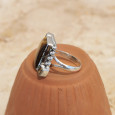 Bague argent grosse pierre rectangulaire Oeil de tigre T59 Bague argent grosse pierre rectangulaire Oeil de tigre T59