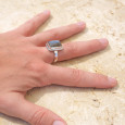 Bague rectangulaire argent ciselé et pierre Labradorite T55 Bague rectangulaire argent ciselé et pierre Labradorite T55