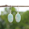 Boucles ovales en argent et Amazonite