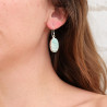 Boucles ovales en argent et Amazonite