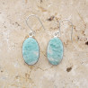 Boucles ovales en argent et Amazonite