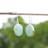 Boucles d'oreilles ovales en argent et Amazonite