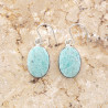 Boucles d'oreilles ovales en argent et Amazonite