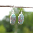 Boucles d'oreilles ovales pierre Sonora sunrise et argent