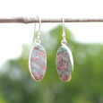 Boucles d'oreilles oblongues pierre Sonora sunrise et argent