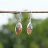 Boucles d'oreilles navettes Turquoise Oyster et argent