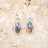 Boucles d'oreilles navettes Turquoise Oyster et argent