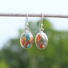 Boucles d'oreilles ovales Turquoise Oyster et argent
