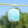 Gros pendentif rectangulaire pierre Larimar et argent
