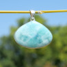 Gros pendentif goutte pierre Larimar et argent