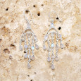 Boucles longues pampilles argent et 13 petites Pierres de lune Boucles longues pampilles argent et 13 petites Pierres de lune