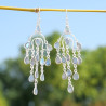 Boucles longues pampilles argent et 13 petites pierres Labradorite