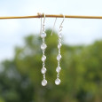 Longues boucles d'oreilles en argent et 5 Pierres de lune Longues boucles d'oreilles en argent et 5 Pierres de lune
