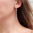 Longues boucles d'oreilles en argent et 5 Pierres de lune Longues boucles d'oreilles en argent et 5 Pierres de lune
