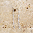 Longues boucles d'oreilles en argent et 5 Pierres de lune Longues boucles d'oreilles en argent et 5 Pierres de lune