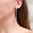 Longues boucles d'oreilles en argent et 5 pierres Labradorite