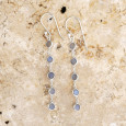 Longues boucles d'oreilles en argent et 5 pierres Labradorite
