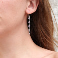 Longues boucles d'oreilles en argent et 5 pierres naturelles Améthyste