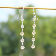 Longues boucles d'oreilles en argent et 5 pierres naturelles Citrine