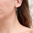 Longues boucles d'oreilles en argent et 5 pierres naturelles Citrine