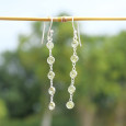 Longues boucles d'oreilles en argent et 5 pierres naturelles Péridot