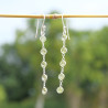 Longues boucles d'oreilles en argent et 5 pierres naturelles Péridot