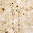 Longues boucles d'oreilles en argent et 5 pierres Topaze bleue Longues boucles d'oreilles en argent et 5 pierres Topaze bleue