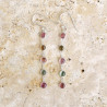 Longues boucles d'oreilles en argent et 5 pierres Tourmaline