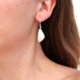 Boucles d'oreilles triangulaires pierre Scolecite blanche