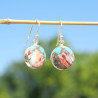 Boucles d'oreilles rondes Turquoise Oyster et argent