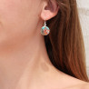 Boucles d'oreilles rondes Turquoise Oyster et argent