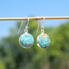 Boucles d'oreilles rondes Turquoise Oyster et argent