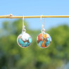 Boucles d'oreilles rondes Turquoise Oyster et argent