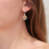 Boucles d'oreilles rondes Turquoise Oyster et argent