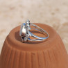 Bague argent pierre goutte en Pierre de lune et zircons T55