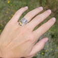 Bague bandeau en argent et pierre goutte Citrine T52