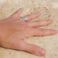 Bague bandeau en argent et pierre goutte Citrine T52