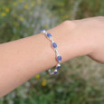 Bracelet fin en argent et 10 pierres ovales en Tanzanite Bracelet fin en argent et 10 pierres ovales en Tanzanite