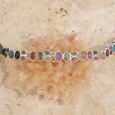 Bracelet 32 petites pierres Tourmaline multicolores et argent