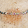 Bracelet 32 petites pierres Tourmaline multicolores et argent