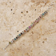 Bracelet 32 petites pierres Tourmaline multicolores et argent