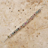 Bracelet 32 petites pierres Tourmaline multicolores et argent