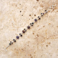 Bracelet en argent 23 pierres naturelles en Opale noire d'Ethiopie